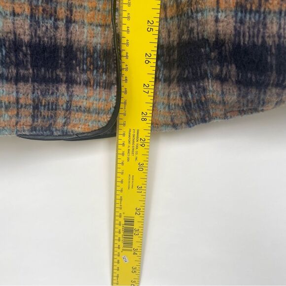Anthropologie Andersen & Lauth Plaid Oversize Jacket Short Sleeve Cape Snaps OS - Picture 10 of 13